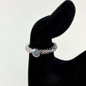 Italy Blue Topaz Sterling Silver Ring
